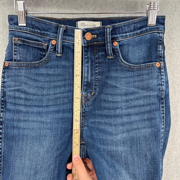 Madewell Womens 10" High Rise Skinny Jeans Size 26 Tall Long Classic Whiskering - Picture 12 of 15